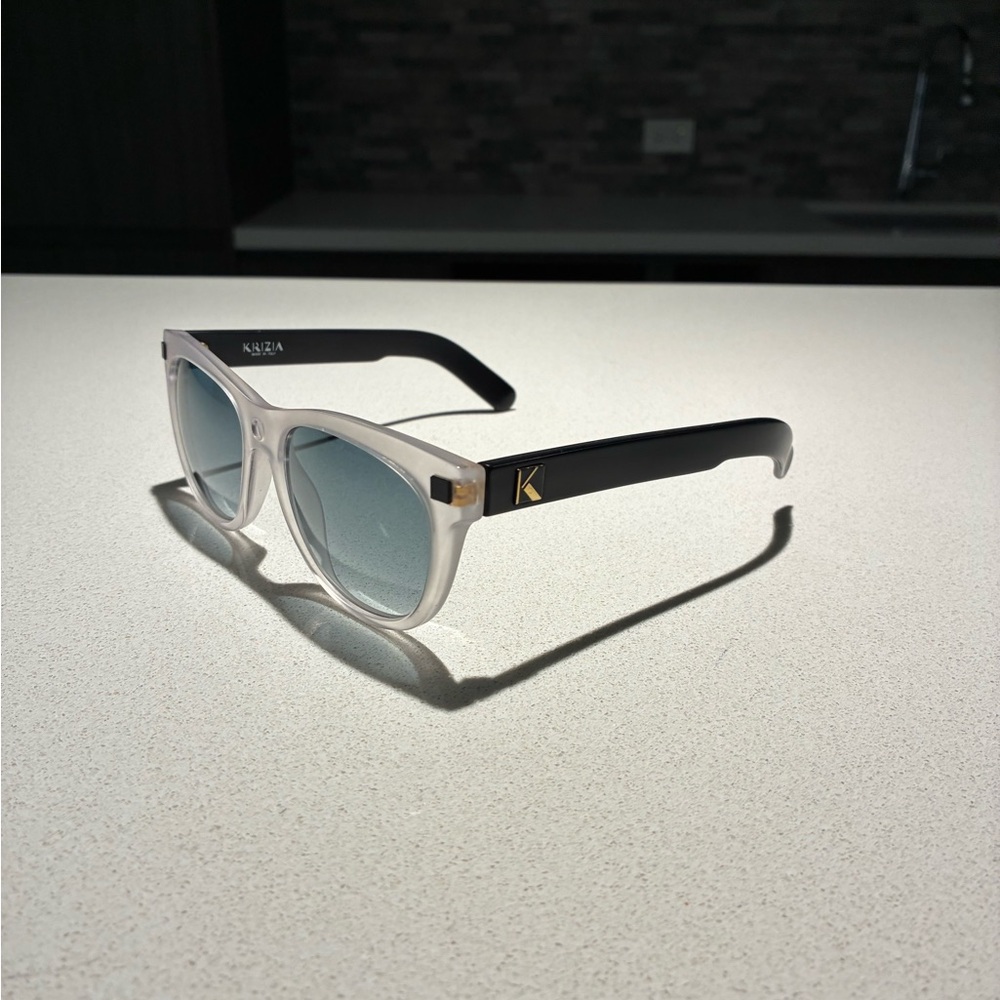 Men's Krizia Black & Frosted/Clear Frame Sunglasses - Picture 5 of 9